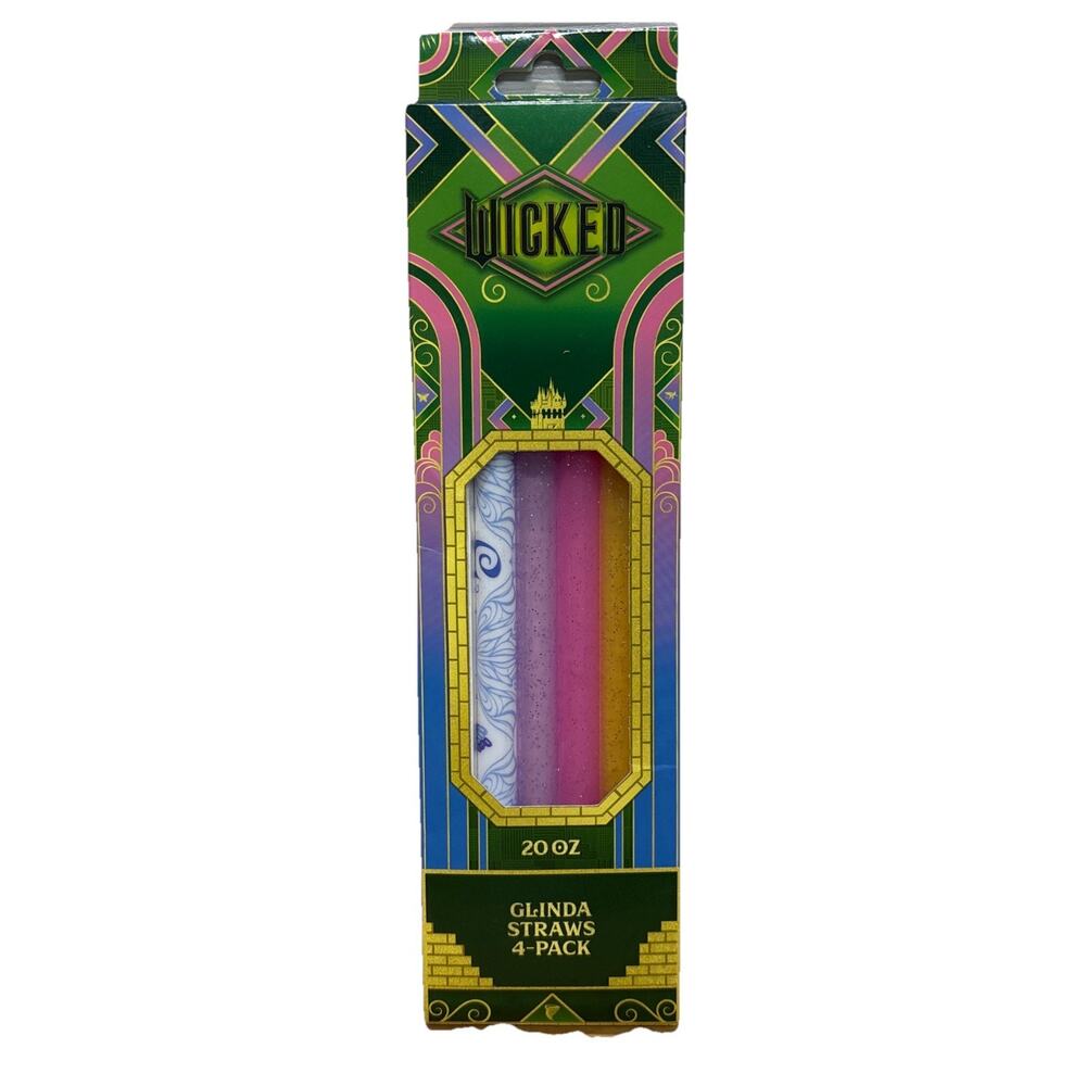 CHAR CHARMS WICKED GLINDA 20 OZ. 4-PACK STRAWS--NEW!!
